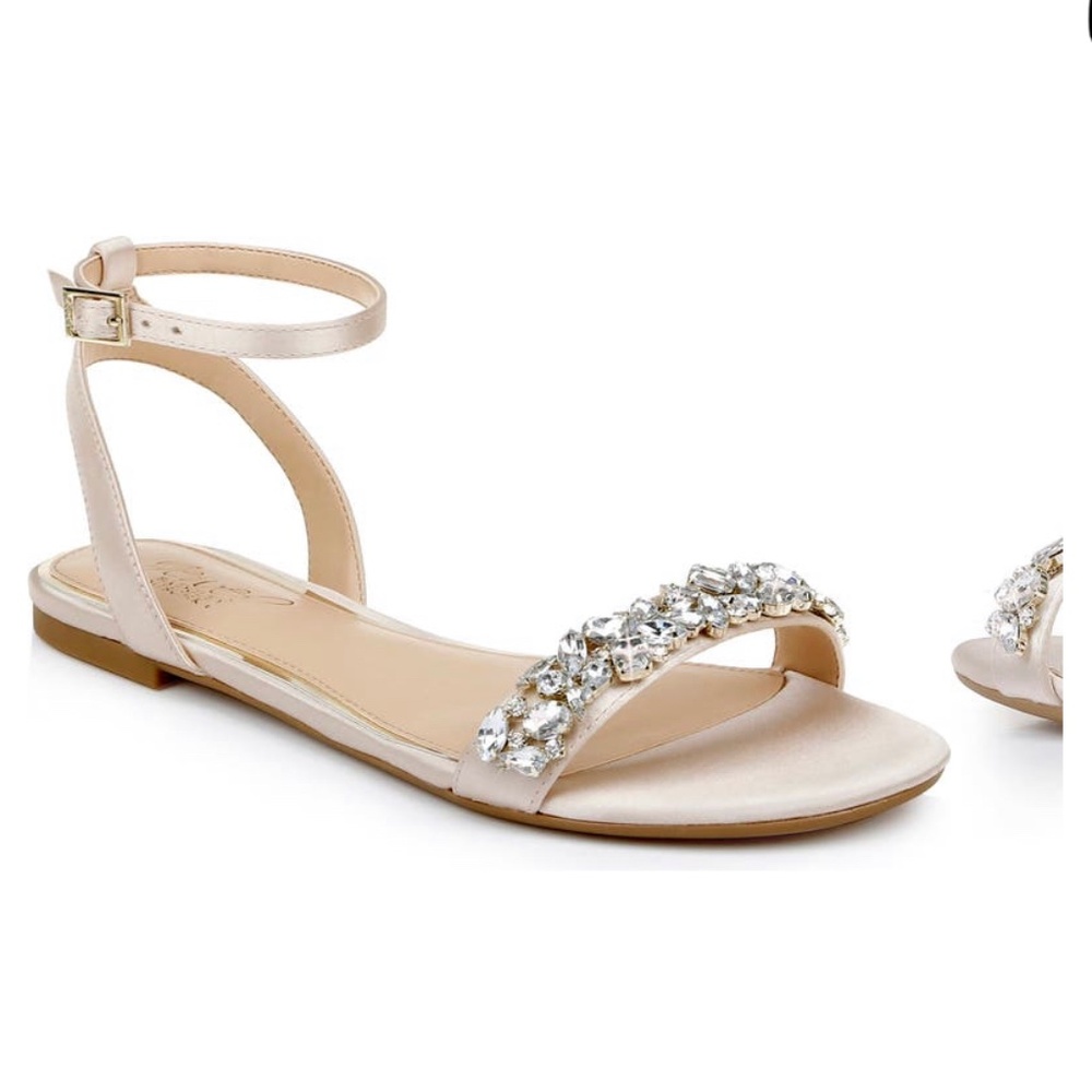 Jewel badgley mischka Champagne Satin strap sandal